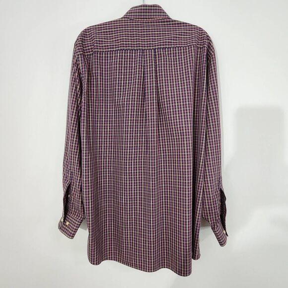 Jos. A. Bank Blue Plaid Button-Up Shirt Size Large Preppy Plaid Shirt - Picture 4 of 8